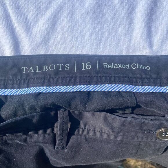 Talbots Black Cotton Stretch Relaxed Chinos Pants - Picture 5 of 6